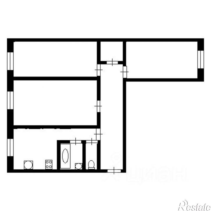 3-комн квартира мкр Лебединец, 19,  д. 19