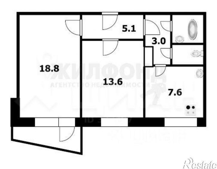 2-комн квартира Олимпийский мкр, 31,  д. 31