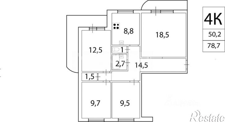 4-комн квартира