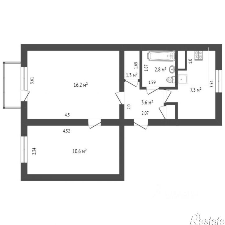 2-комн квартира