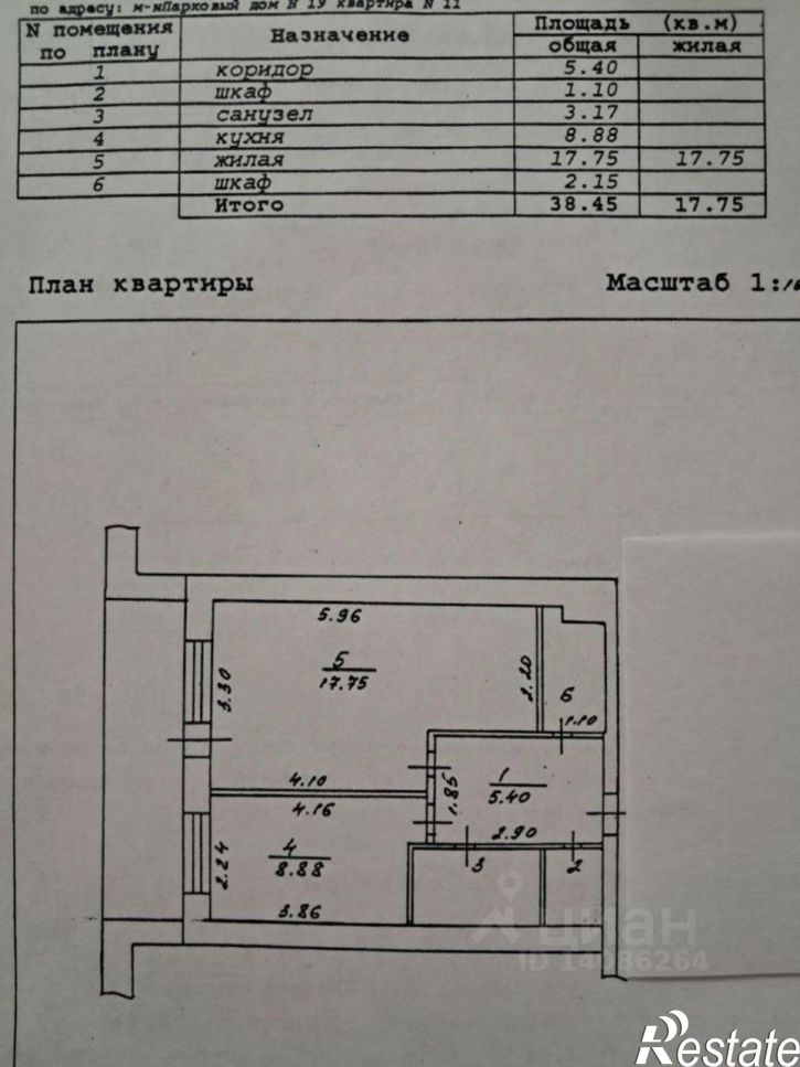 1-комн квартира Парковый мкр, 19,  д. 19