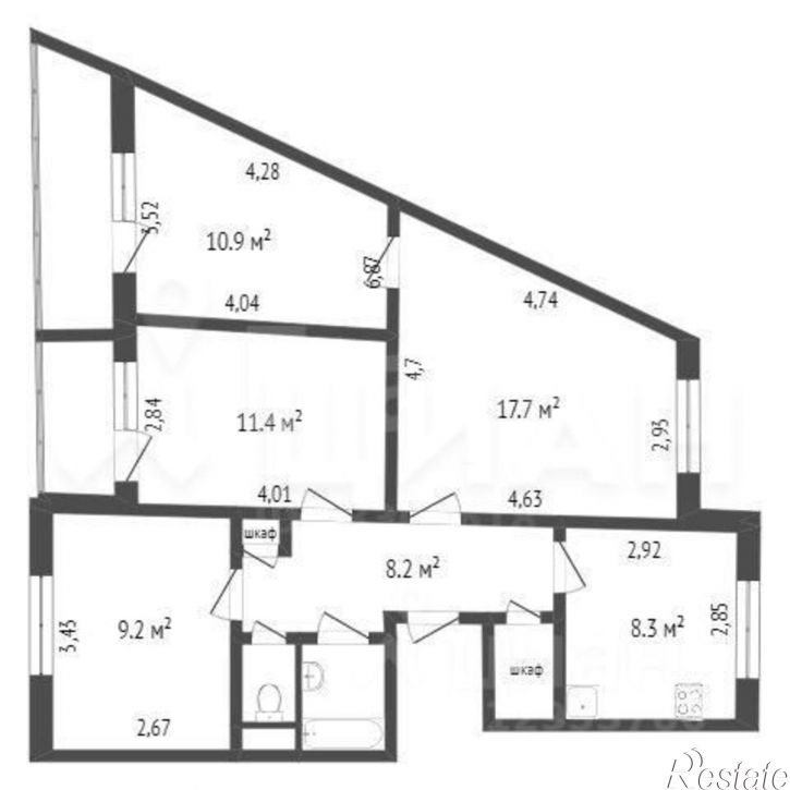 4-комн квартира Лесной мкр,дом 16