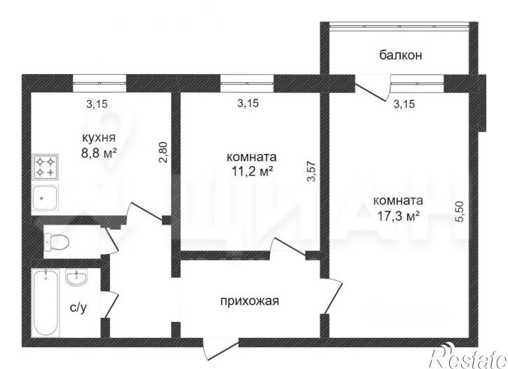 2-комн квартира Парковый мкр, 22,  д. 22