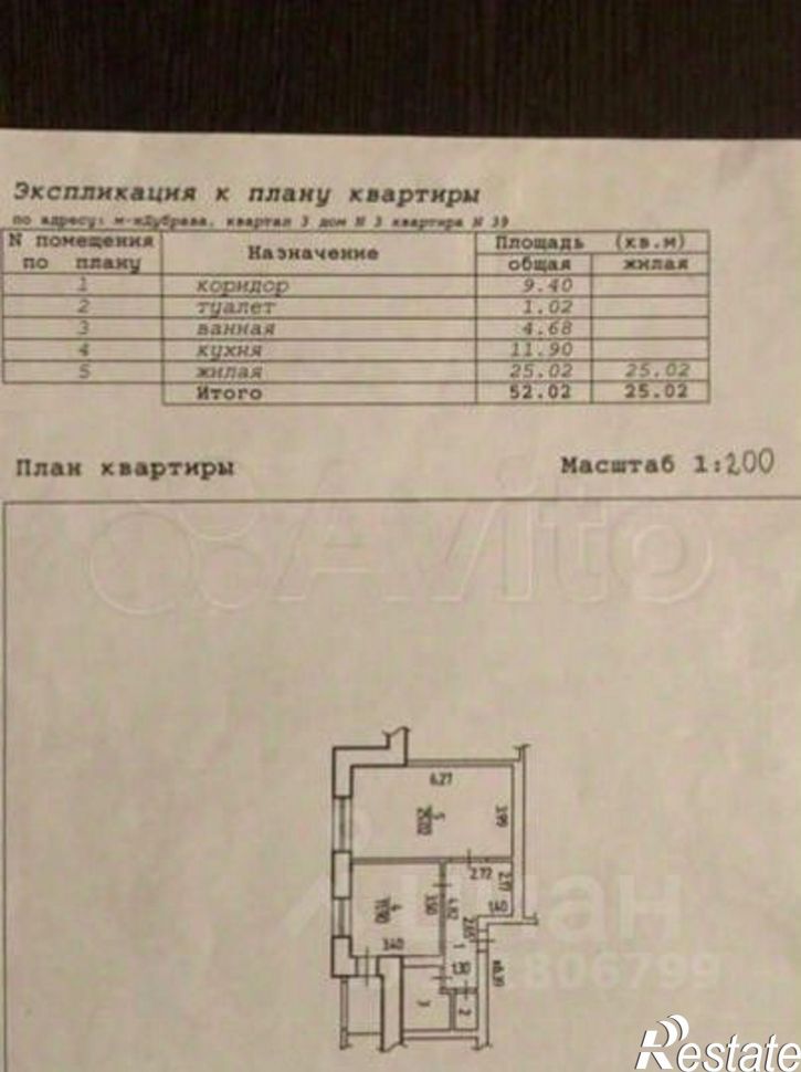 1-комн квартира мкр Дубрава квартал 3, 3,  д. 3