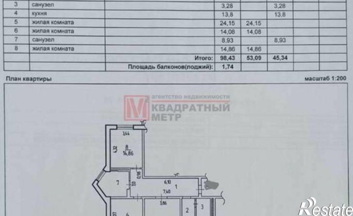 3-комн квартира Степной мкр, 24,  д. 24