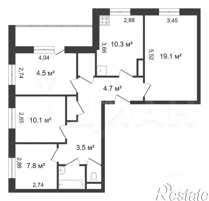4-комн квартира Олимпийский мкр, 13а,  д. 13а