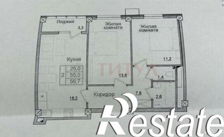 2-комн квартира мкр Космос, 11,  д. 11